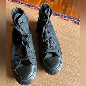 Never worn. Black ankle converse